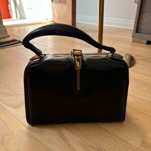 Vintage Fernande Desgranges Black Leather Handbag
